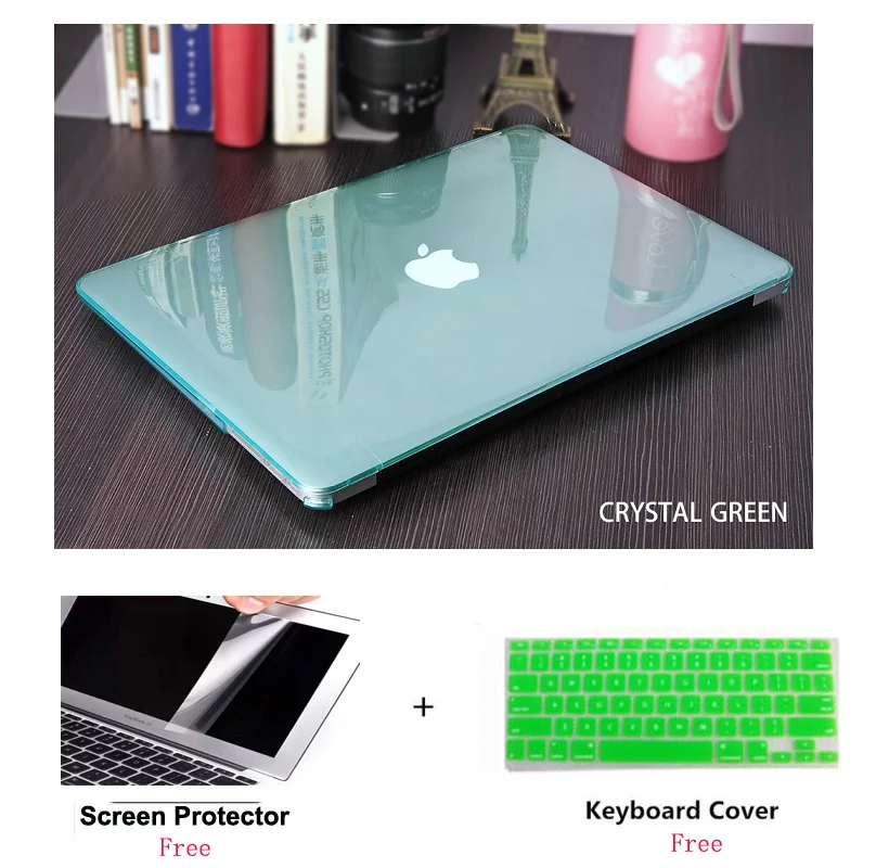 Кристальный чехол для ноутбука + Защитная пленка экрана клавиатуры Apple Macbook Pro Retina