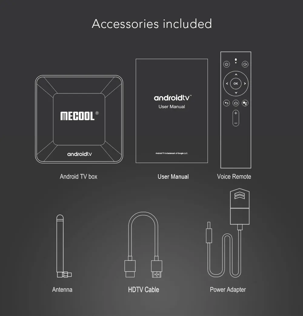 ТВ-приставка MECOOL KM8 A Smart tv Box Android 9,0 Google Голосовое управление Amlogic S905X 2 Гб ОЗУ 16 Гб ПЗУ Android ТВ-приставка Bluetooth телеприставка