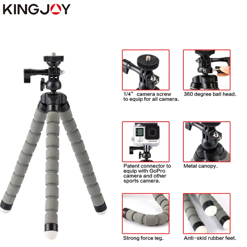 Мини Трипод Kingjoy для смартфона гибкий держатель мобильного телефона с осьминог