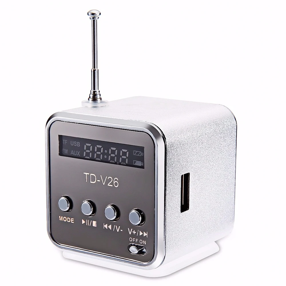 TD-V26 Portable Mini Speakers USB MP3 Audio Music Playing FM Radio Micro SD With Digital LCD Display Speaker Hot Sale | Электроника