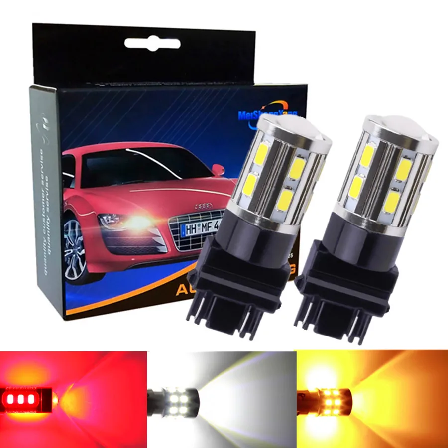 

2Pcs 3157 3156 3057 3056 12 SMD LED Bulbs Cree Led Chip Car lamp rear brake Lights Source parking 12V Amber White Red B017