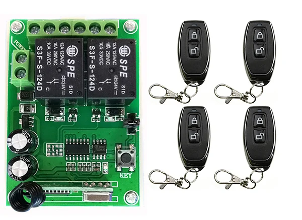 

DC24V 2CH 2Channe RF Wireless Remote Control Switch teleswitch With metal Transmitter light /lamp/ window/Garage Doors shutters