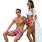 Пляжные шорты для пар, Полиэстеровые плавки, быстросохнущие спортивные, для бега, серфинга, тренажерного зала, фитнеса, купальники