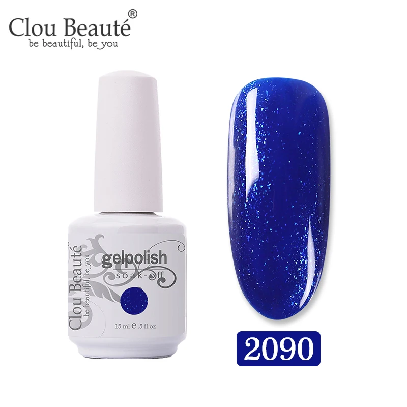 2090 Clou Beaute Gel Nail Polish Top UV LED Gel Nail Art Varnish Hybrid Gel Polish Semi Permanent Vernis Gellak Glitter Gel Lacquer - Цвет: 2090