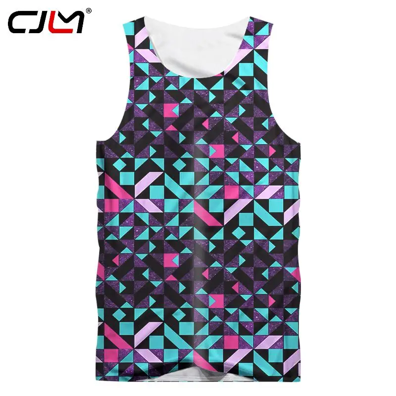 

Майка CJLM мужская с круглым вырезом, уличная одежда в стиле хип-хоп, жилет без рукавов, цветная клетчатая кофта с 3D-принтом, майка для спортзал...