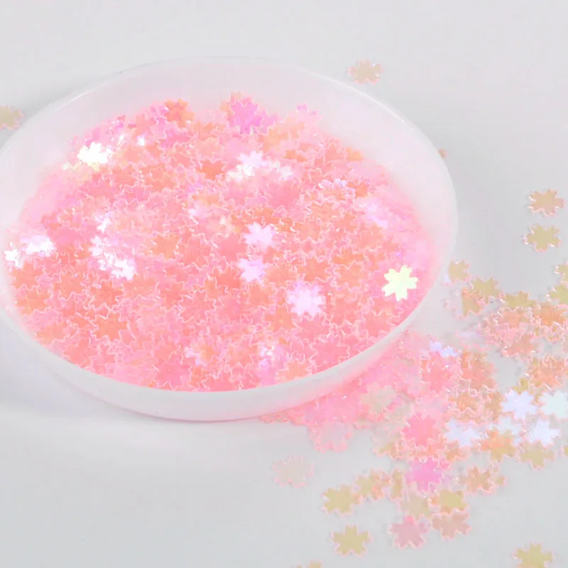 10g розовый Сакура Блеск Конфетти из блесток DIY Craft вещи 5 мм голубые Cherry Blossom УФ-украшение из эпоксидной смолы Jewelry заполнения пайетками