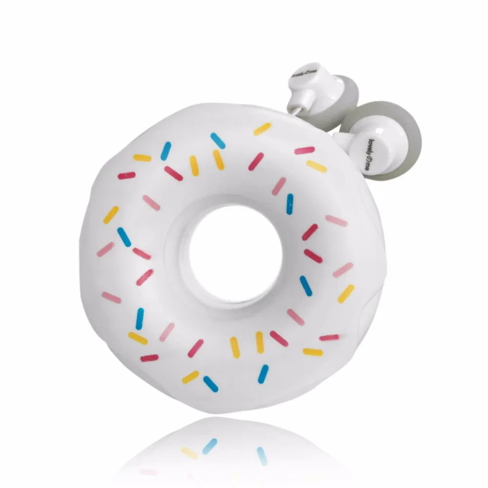 Модные наушники с пончиком проводная гарнитура Мультяшные стерео вкладыши для