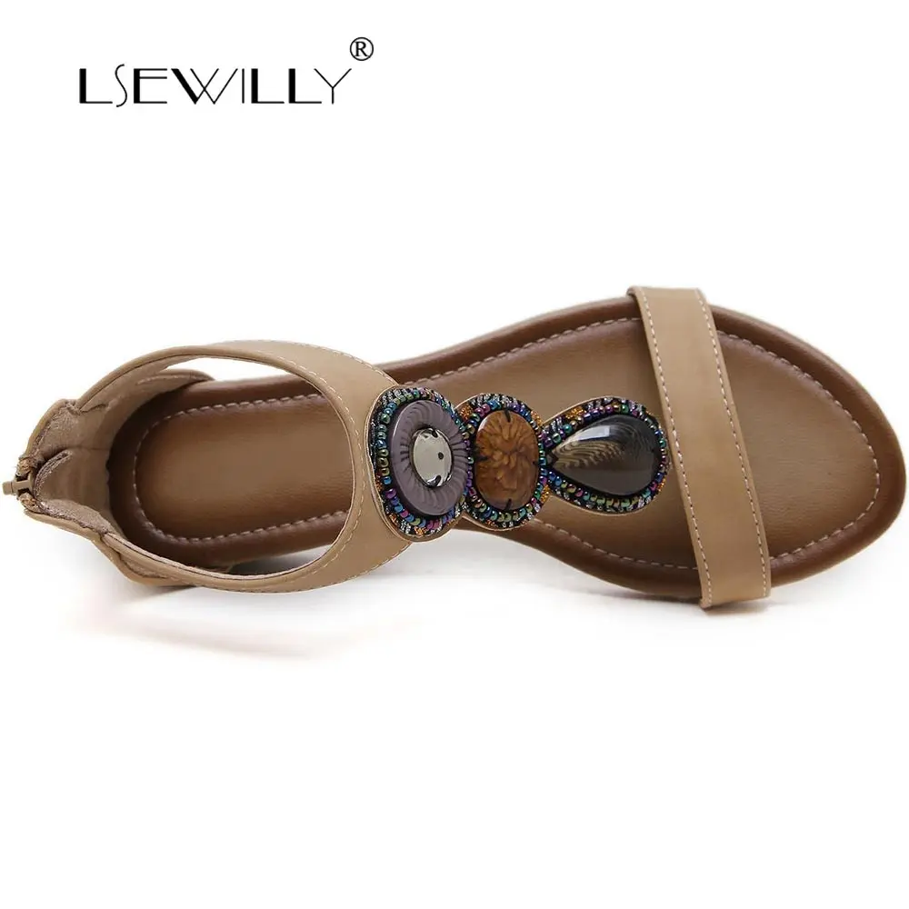 Lsewilly/женские босоножки Лидер продаж 2018 года Богемные женские летние на танкетке