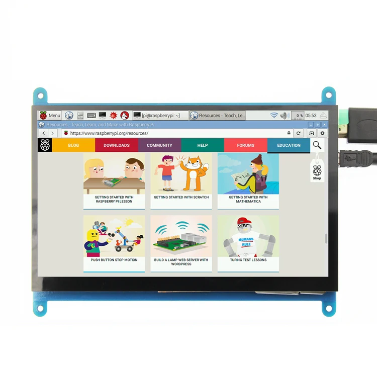 Для Raspberry pi 7 дюймов HDMI LCD емкостный 5 точечный сенсорный экран дисплей 1024*600