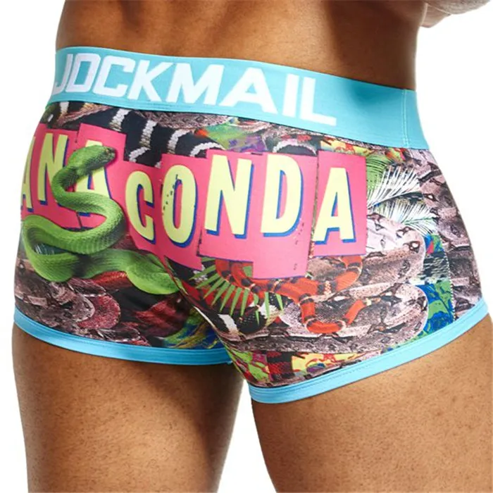 Новинка, бренд JOCKMAIL, сексуальное мужское нижнее белье, боксеры, шорты, сексуальные, игривые, с принтом, мужские трусы, трусы cuecas, боксеры для геев, нижнее белье - Цвет: 03