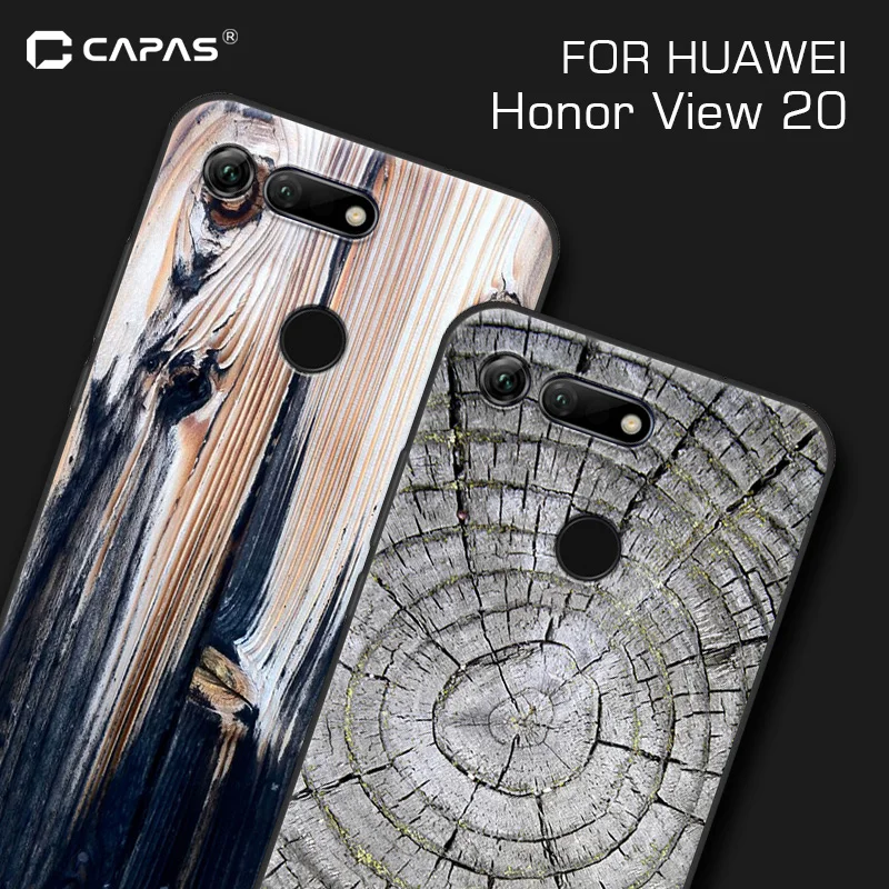 Чехол для Huawei Honor View 20 мягкий силиконовый чехол из ТПУ с рисунком деревянного