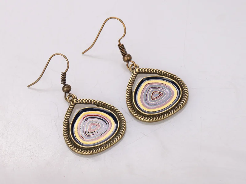 Bohemian gold Drop Earrings Long Earings For Women Acrylic Alloy Jewelry 2016 Fashion Rhinestone Vintage Statement | Украшения и