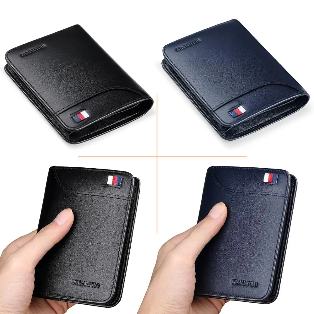 Кошелек мужской короткий из натуральной кожи с отделением для кредитных карт и