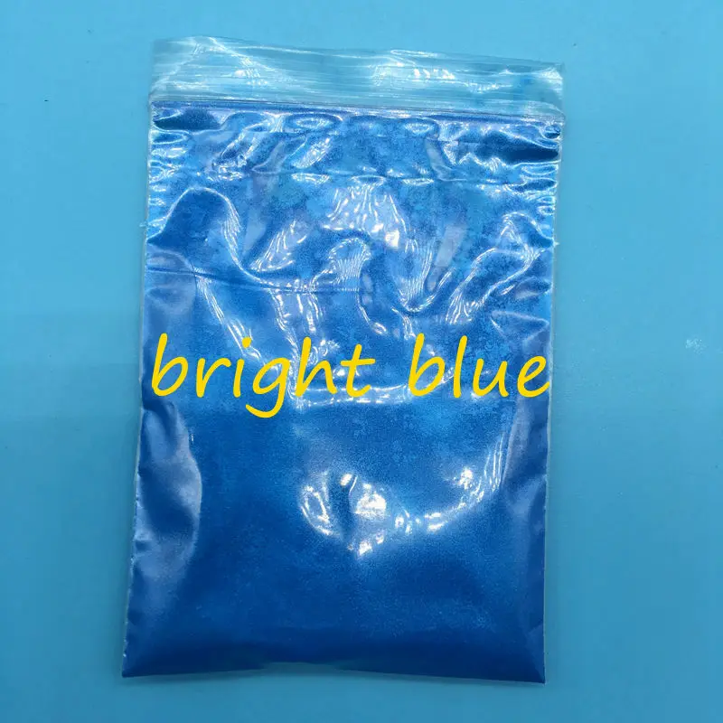 bright blue 20 г цветной жемчужный порошок для макияжа, много цветов Слюда Порошок для ногтей блеск, перламутровый косметический пигмент - Цвет: bright blue