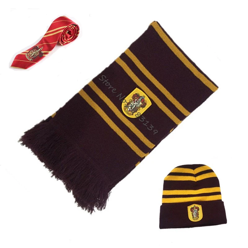 Gryffindor COSREA Гермиона шарфы Кепка галстук Гриффиндор Slytherinn Ravenclaw Hufflepuff галстук, шляпа, шарф костюм для взрослых детей - Цвет: Gryffindor