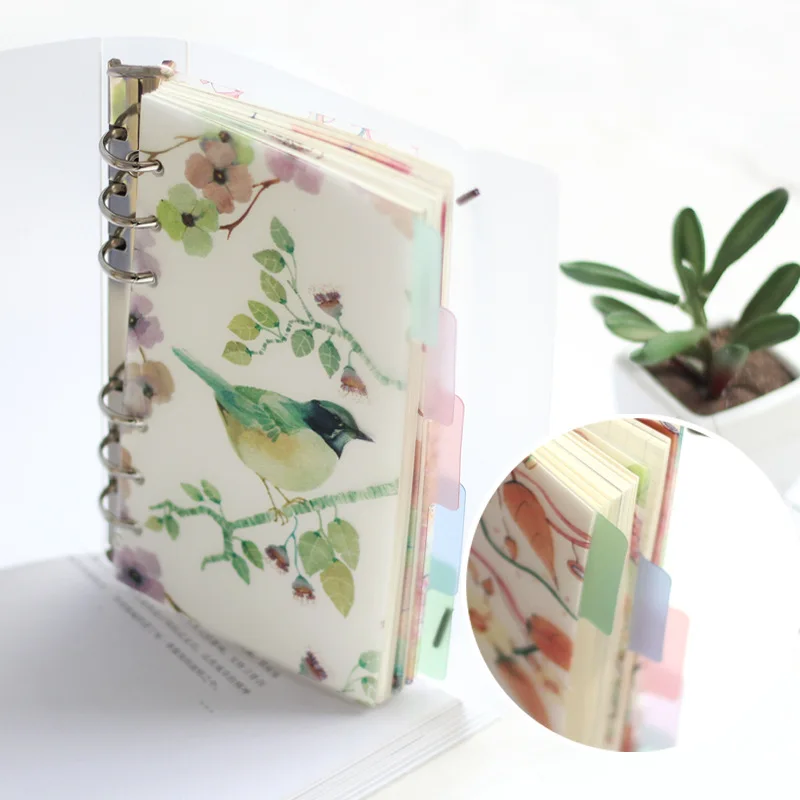 Beautiful Flower Notebook For A5 A6 6 Holes Loose Leaf Transparent PP Separator Pages Paper Inside | Канцтовары для офиса и