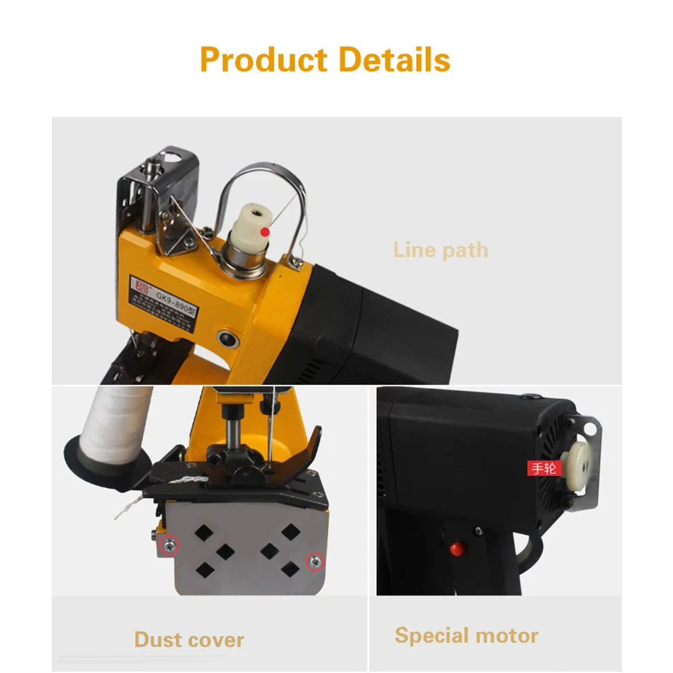 GK9-890 Portable Electric Sewing Machine Gun - Style Packet Charter Woven Bag Sealing packer |