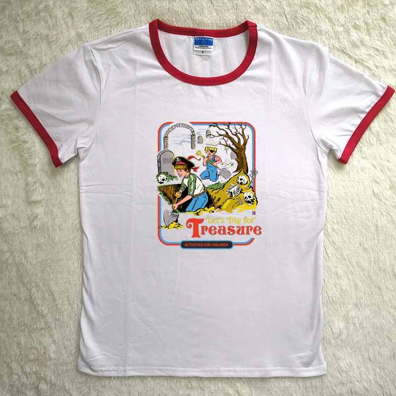 Женские футболки с принтом Let's Dig For Treasure Humor мягкая одежда короткими рукавами