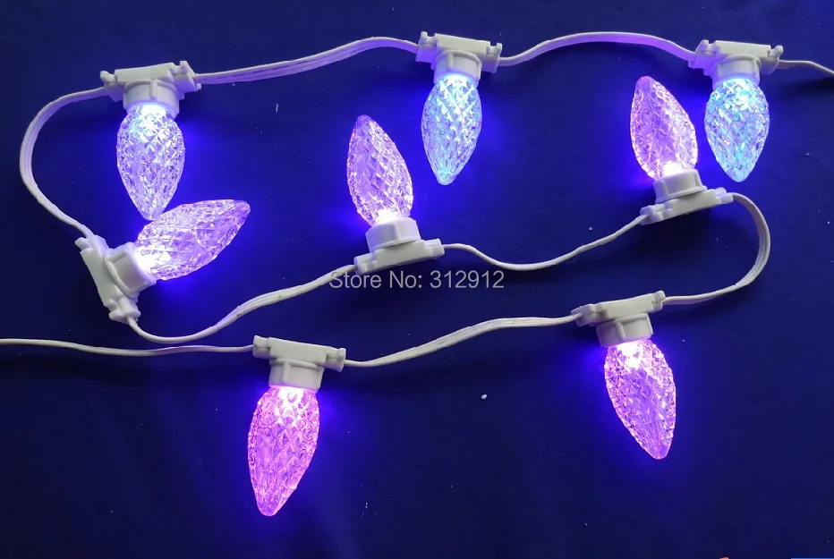 50 узлов DC12V WS2811 Светодиодный ход с крышкой C9 Водонепроницаемый RGB Полноцветный В