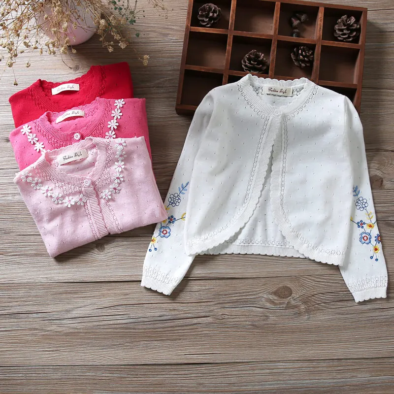 Детский кардиган для девочек свитер детская красная куртка с длинными рукавами