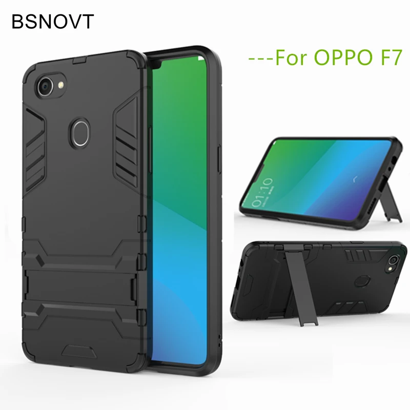 Bsnovt чехол для телефона OPPO F7 из мягкого силикона + Пластик Подставка-чехол