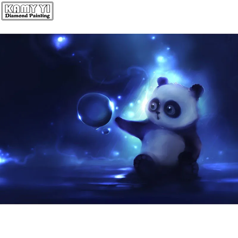 Полностью квадратная Алмазная Картина Вышивка крестом Панда и водное поло
