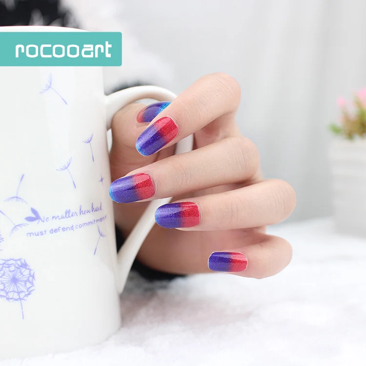 Rocooart Y5022 зеленый синий красный смешанный СТИКЕР для ногтей градиентный цвет