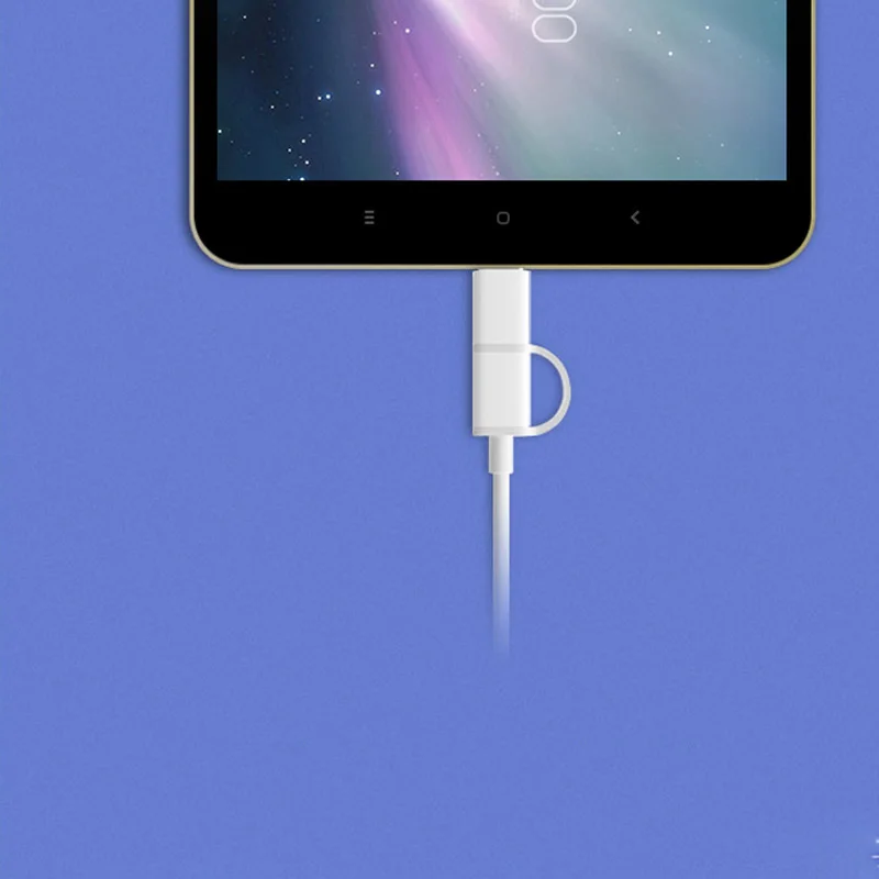 Оригинальный кабель Xiaomi 2 в 1 USB Micro Type C 100 см безопасный для быстрой зарядки и