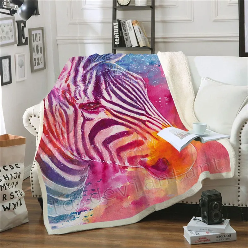 

Horse Animal Plush Blanket Ink 3D Print Wearable Fleece Throw Blanket Bedding Home Office Washable Adult fashion Travel
