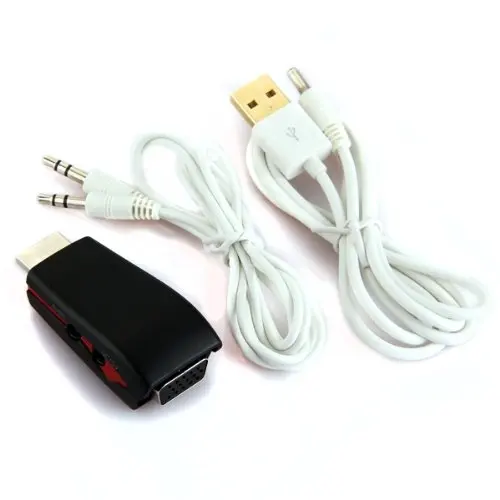 PLA горячий мини адаптер конвертер HDMI папа к VGA видео аудио черный|converter hdmi|hdmi male to