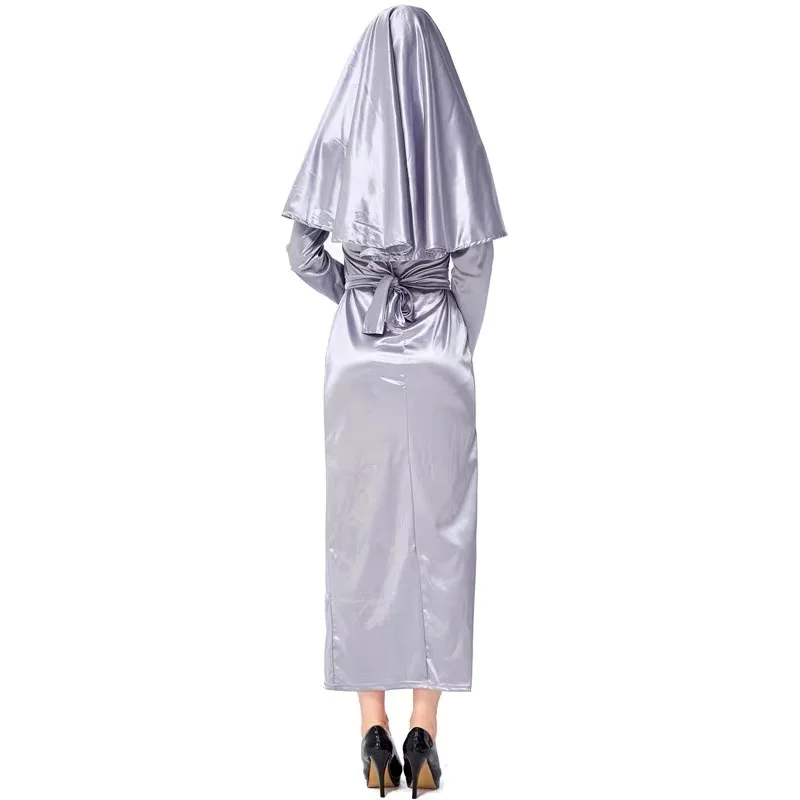 

Women Nun Cosplay Female Halloween Missionary Pastor Costumes Carnival Purim Parade Stage Show Masquerade Role Play Party Dress