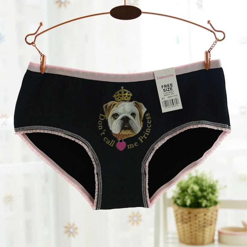 5 шт./лот нижнее белье Для женщин трусики краткие девушки хлопка Пёс из