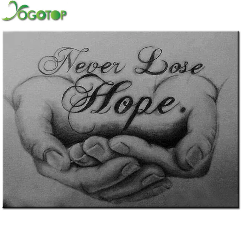 

DIY 5D Diamond Embroidery display Diamond Mosaic"Hand,hope,text"full Round Diamond Painting Cross Stitch Kits Home Decor YY1172