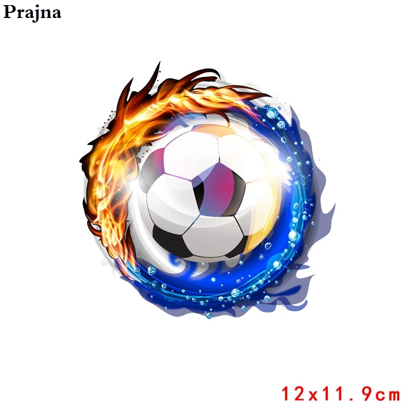 Prajna Fire Soccer Iron On Patches DIY Футболка футболист теплопередача стираемые наклейки