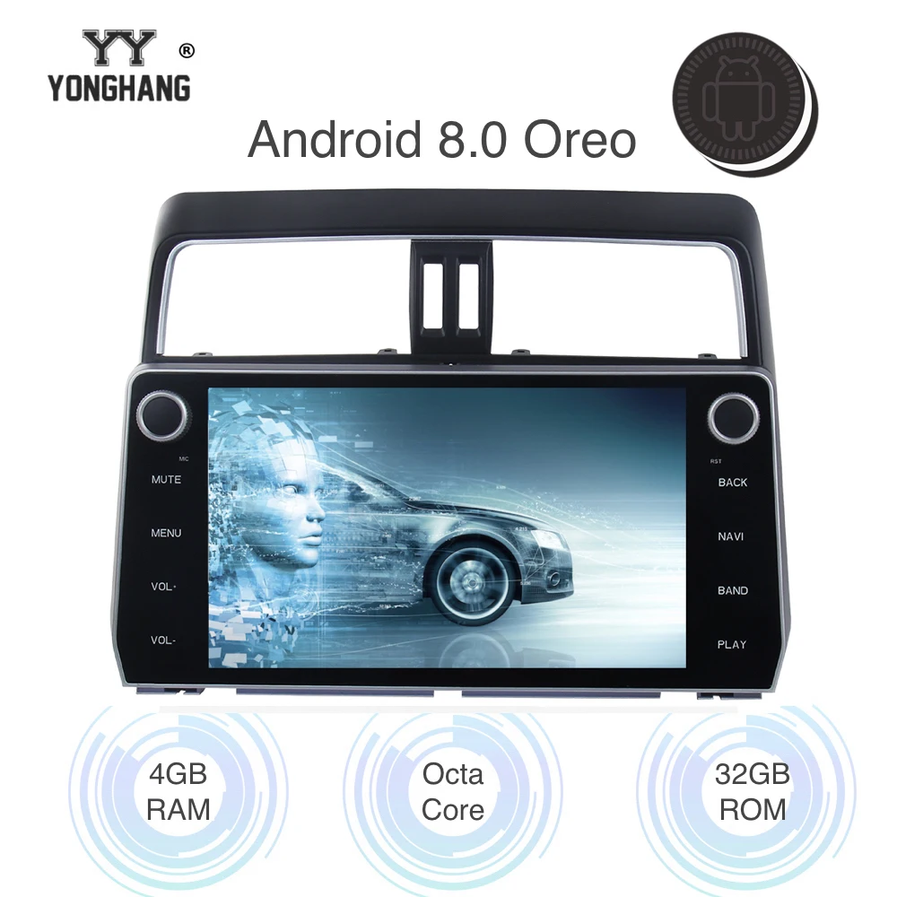 Android 8 0/7 1 2 din автомобильное радио GPS для Toyota Prado головное устройство 2018 с 10