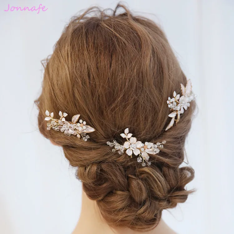 Jonnafe Boho золотой гребень для волос в виде листьев свадебные заколки цветочные