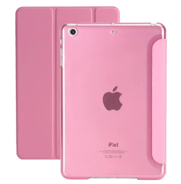 Pink Для нового iPad 9,7 чехол, PU смарт-чехол для iPad 9,7 дюймов Чехол A1822 A1823 A1893 Твердый чехол с магнитом функция пробуждения сна - Цвет: Pink