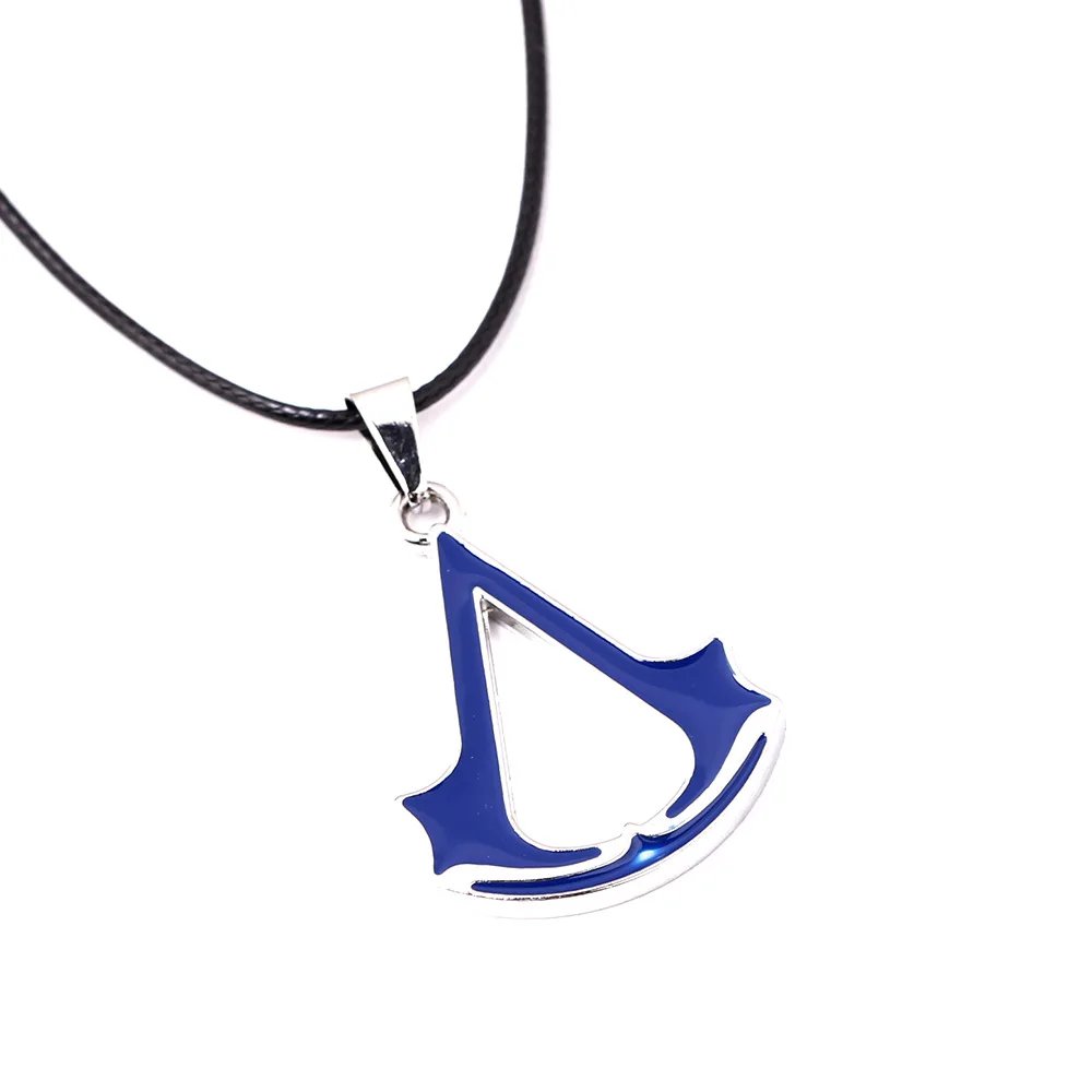 Assassins веревка для Ожерелья Цепочка лезвие кулон ожерелье красный синий кожаный