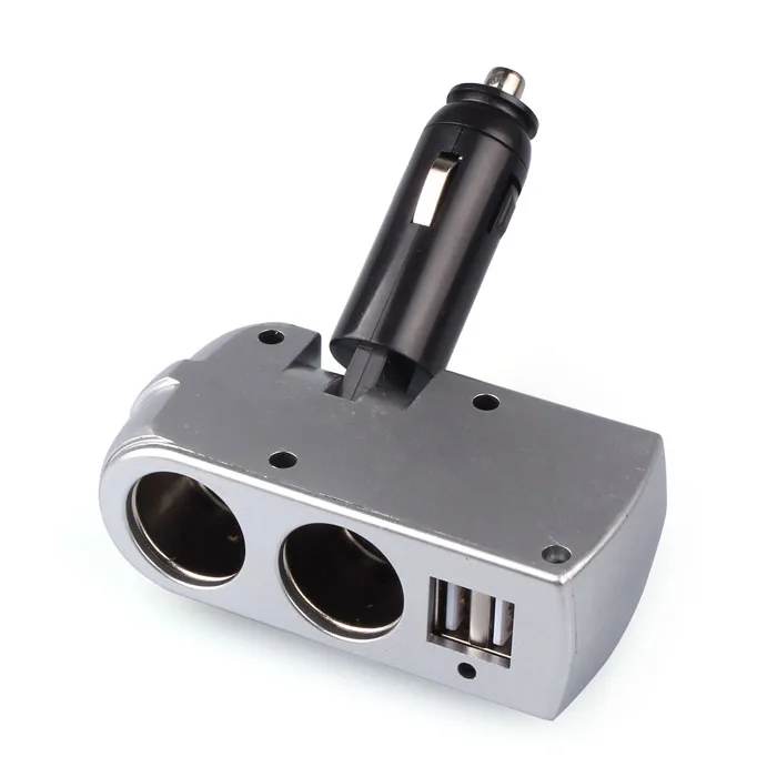 Черный Новый 2 USB зарядное устройство + двойной расширитель для автомобильного