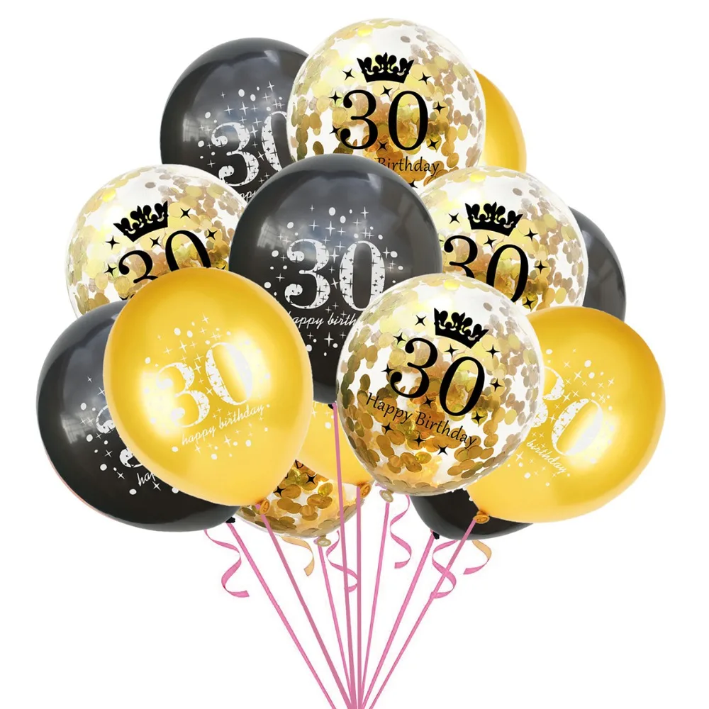 LAPHIL 30th 40th 50th латексный воздушный шар "Конфетти" С Днем Рождения украшения для взрослых 30 40 50 60 С Днем Рождения украшения