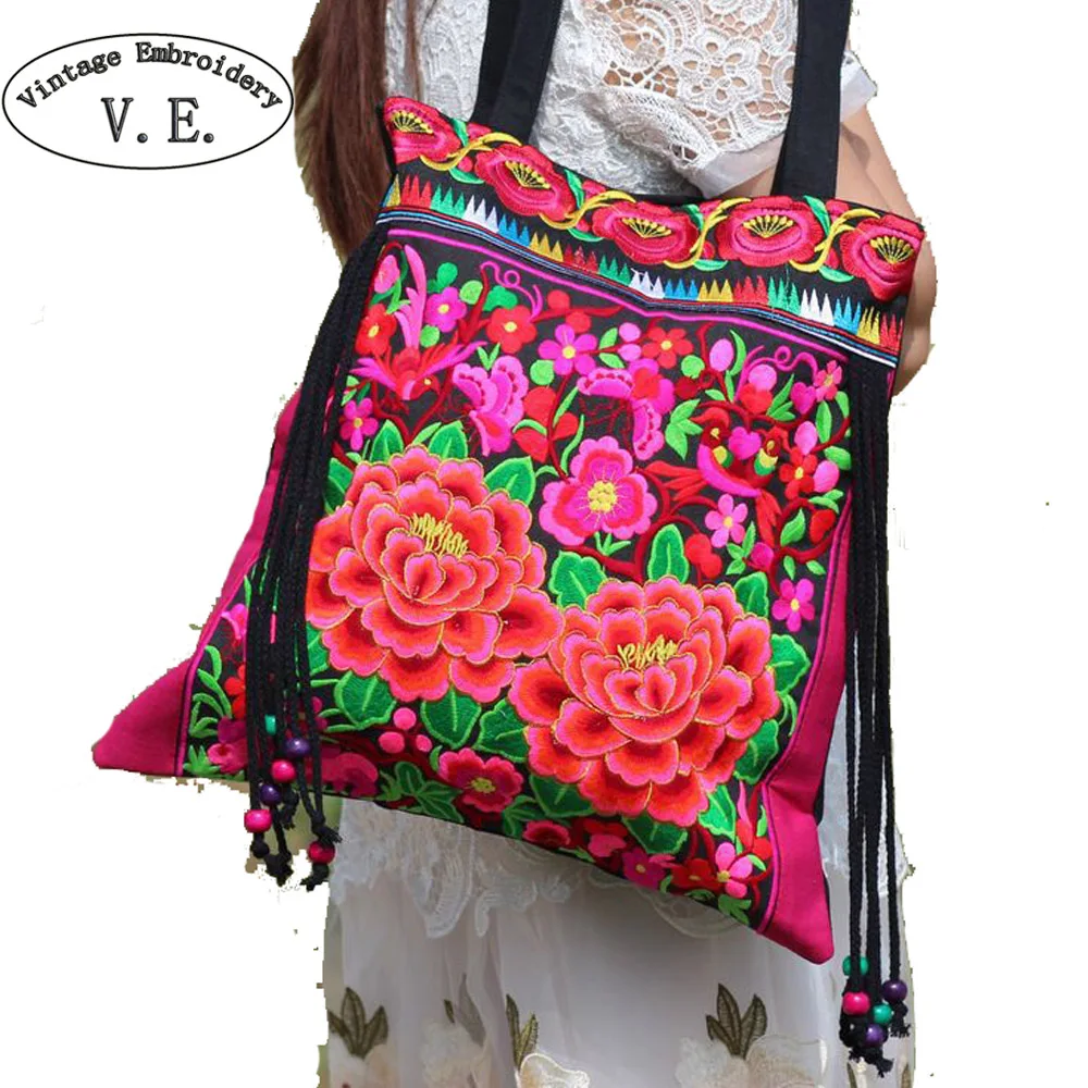 Винтажные женские сумки с вышивкой национальный тренд ручная работа Цветочная