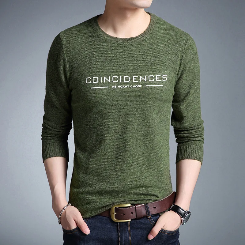green 1331 весна осень мода Pull Homme тонкий пуловер мужской круглый трикотажный кардиган мужской свитер плюс размер 4XL шаблон буквы - Цвет: green