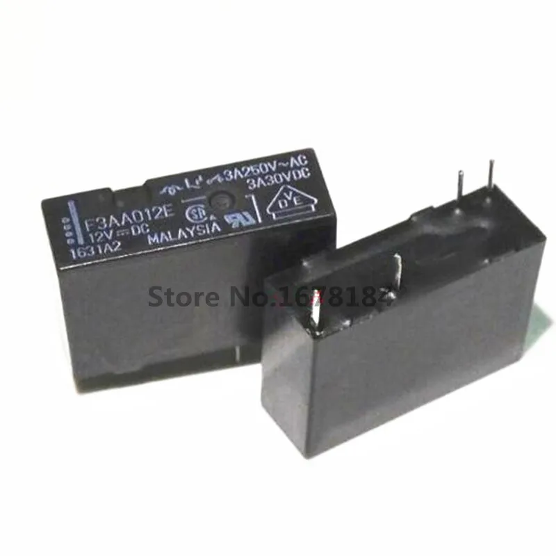; набор из 10 шт. реле F3AA005E F3AA005 F3AA012E F3AA012 F3AA024E F3AA024 5VDC 12VDC 24VDC 4Pin 5A 250VAC