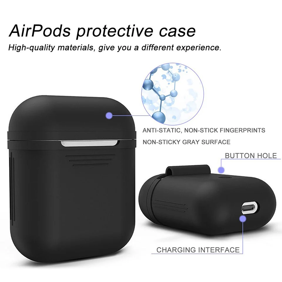 Tendway 7 pcs/set Silicone Case for Apple AirPods Protective Cover Pouch &amp Anti Lost Strap Ear Hooks Earphone wings | Электроника