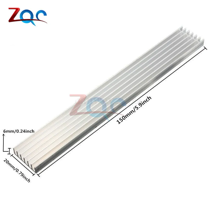

Silver Heat Sink LED 150x20x6mm Heatsink Aluminum Cooling Fin 150*20*6mm