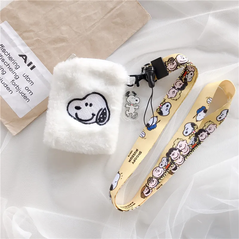 «Лвори» Cute Cartoon Earphone Cover For AirPods Protective Cases with Neck Strap Lanyard for Apple Airpods 2 Coin Purse Earphone Storage - Цвет: «Лвори»