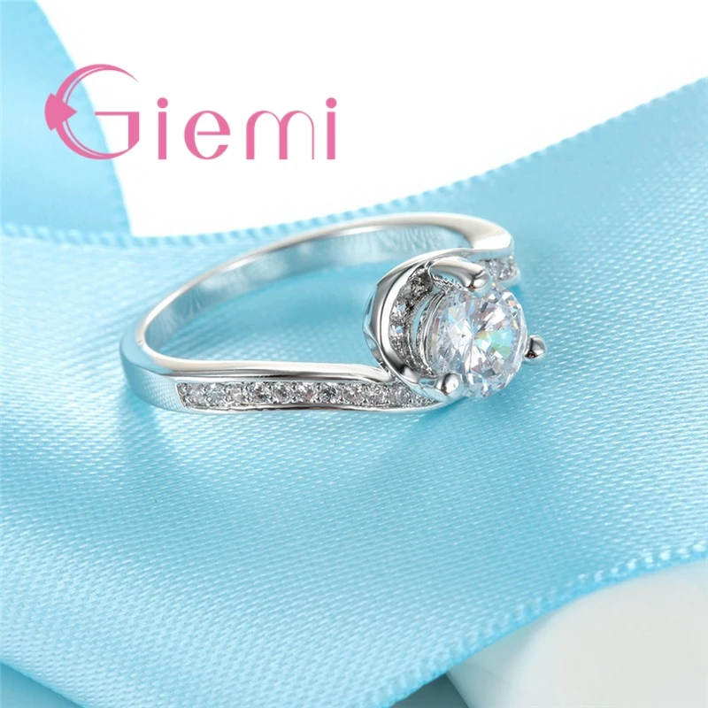 Женские кольца с кубическим цирконием трендовые из стерлингового серебра 925