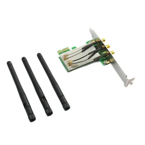 Промо-акция! Горячая новинка мини PCI E для PCI E Express X1 беспроводной wifi адаптер карты с 3 антеннами