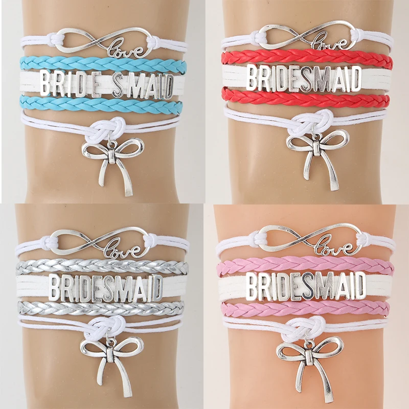 Прямая поставка Бесконечность любовь браслет для невесты и браслеты кожаный