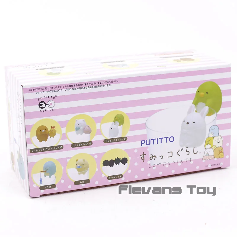 PUTITTO San-X Sumikko Gurashi KITAN Клубная чашка edge серия белый медведь свинина котлет кошка Мини ПВХ Фигурки игрушки куклы 6 шт./компл